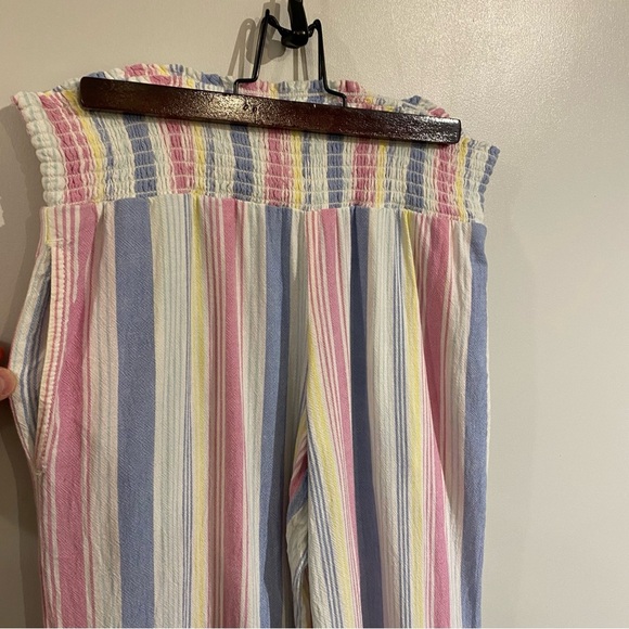 Cloth & Stone lounge pants Linen rayon blend beach pants stretchy waist wide leg - Picture 8 of 10